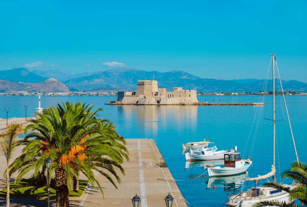 Nafplio - Grecia - Porto di Nafplio - fortezza di Bourtzi - Porto greco lungomare grecia 